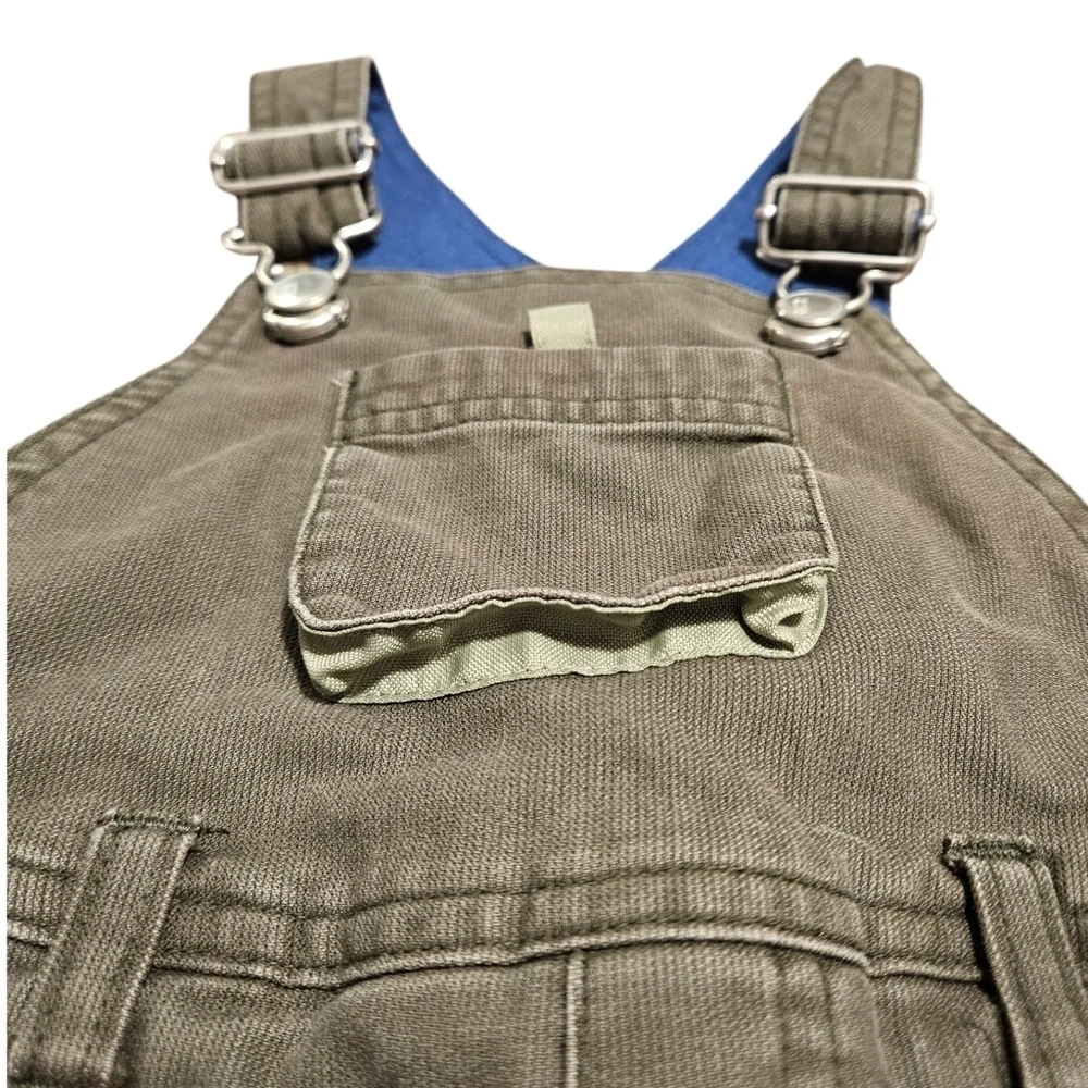 Gymboree Overalls 6-12M Green & Blue Vintage 2002 Baby Boy 100% Cotton